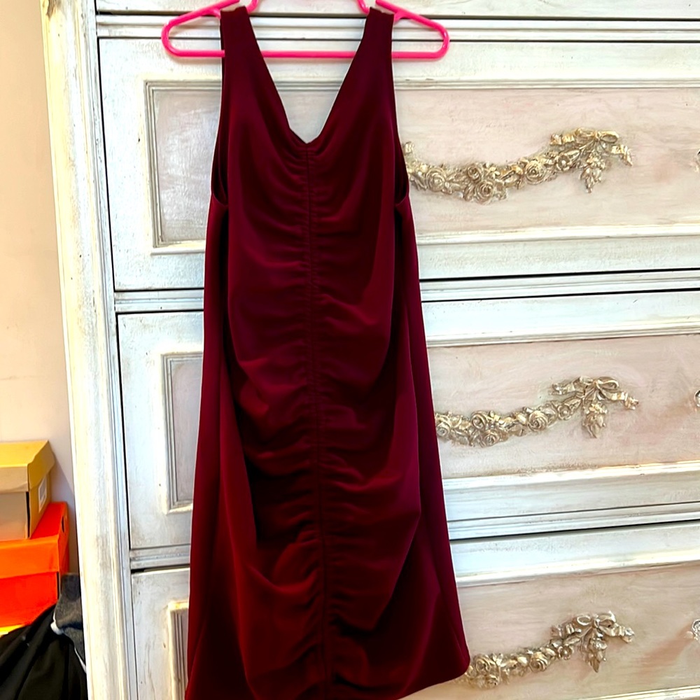 Sally Miller Couture Girls maroon dress sz 10
